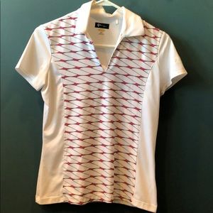 White golf shirt